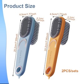 ZBKJYILF 2 Pieces Shoe Brush, Double-Sided, 3rd Gen, Comfortable Handle, Multi Cleaning Brush for Clothes, Kitchen (Blue, Orange)