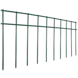 Adavin No Dig Animal Barrier Fence Green Garden Fences, 10 Pack 20 in(L) X10 in(H) Dog Under Fence Barriers, 2 Inch Gap for Dog Rabbits Fences Panel Ground Stakes for Outdoor Patio. Total 17 Ft(L)