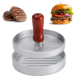 Tokaneit Die-Cast Aluminium Hamburger Press, Burger Press with Non-Stick Coating, High-Quality Meat Press for Delicious Hamburgers, Patties, BBQ, Baking, Filled Hamburgers