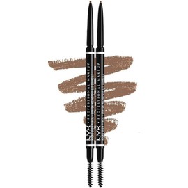 NYX Professional Makeup Micro Brow Pencil Double Pack Double Sided with Retractable Eyebrow Pencil and Brush Vegan Formula Taupe