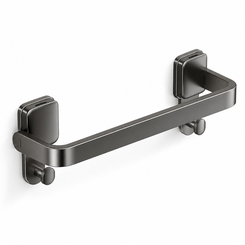 No-Drill Suction Cup Towel Bar for Bathrooms – Folding Aluminum