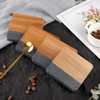 LiWiBet Acacia Wood Black Marble Coasters for Drinks Set of