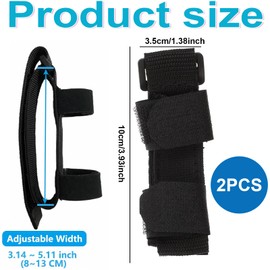 hllonn 2 PCS Adjustable Universal Utensil Holder Cuff - Black Strap for Cutlery, Pens, Toothbrushes, Ideal for Elderly, Arthritis & Weak Grip - Daily Living Aid for Enhanced Independence.