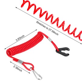 Gasedin Outboard Replacement Engine Stop Lanyard, Boat Engine 682-82556-00 Safety Kill Stop, Emergency Ignition Stop for Watercraft Outboard Motors, Boat Key Lanyard Rope Clip