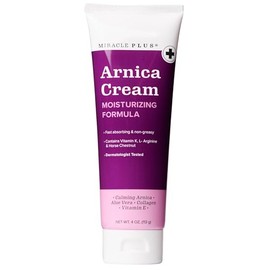 MIRACLE PLUS - Crema de Árnica para Moretones, 113 g (4 oz) – Con Castaño de Indias, Aloe Vera, Colágeno y Vitaminas