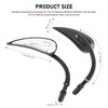 goodfitment M8 M10 Black Motorcycle Mirrors,2Pcs Universal Water Drop Shape