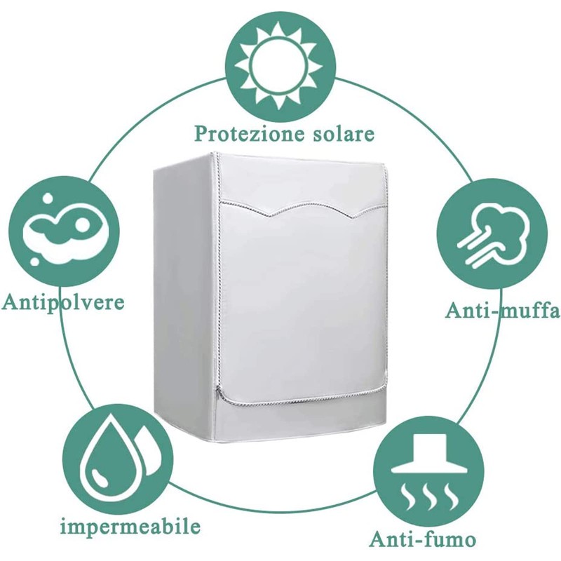 Washing Machine Cover, Sunscreen Dustproof Cover with Zipper, Outdoor Washing