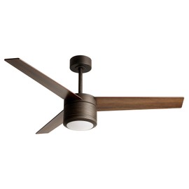 reiga 52 Inch Walnut Wood Smart Ceiling Fan with Light and Remote Control, Quiet DC Motor 3 Blade Ceiling Fan for Indoor Bedroom Living Room
