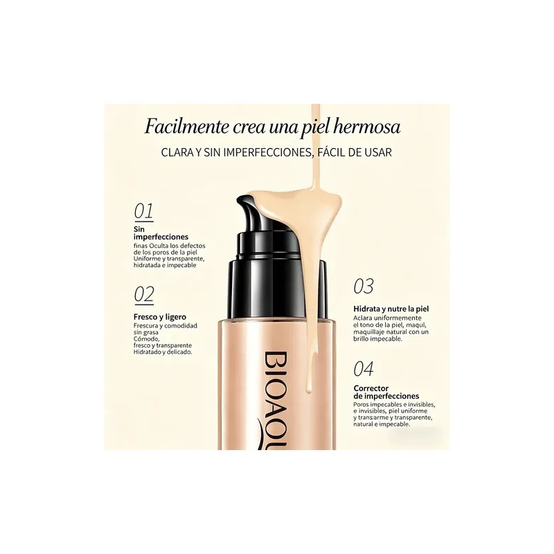Base Correctora Impermeable De Larga Duración Bioaoua De 30