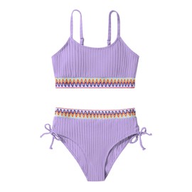 Patgoal Girls Swimsuits Bikini Sets Color Block Two Piece Bathing Suit Teen Girls Beach Swimwear