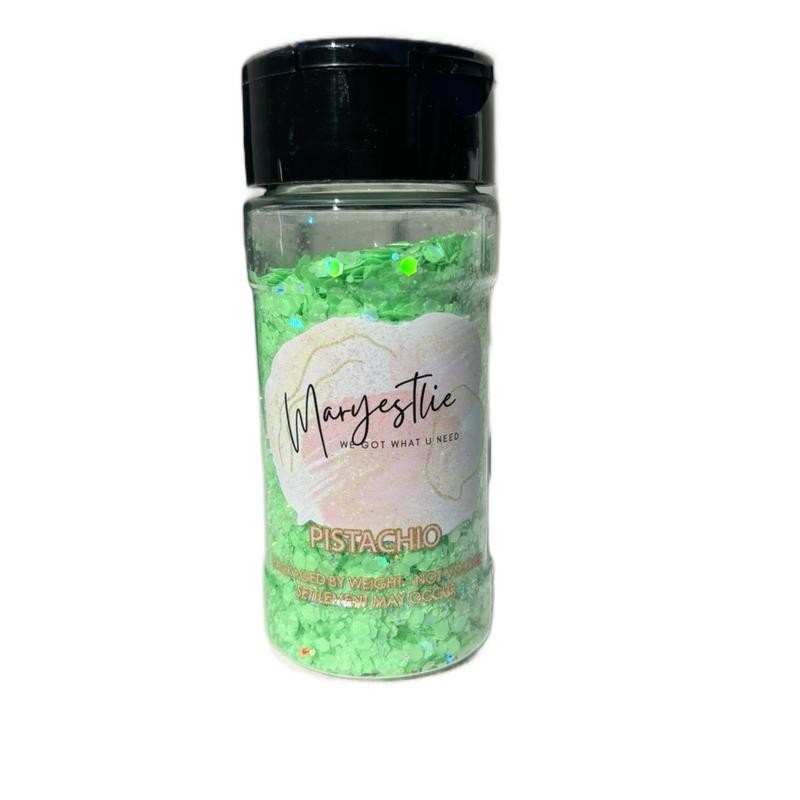 2oz Glitter Bottle Shaker:_Pistachio