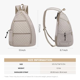 Sucipi Women's Reversible Quilted Crossbody Sling Bag - Pickleball Backpack with Fence Hook - Holds Paddles, Pickleballs & Accessories