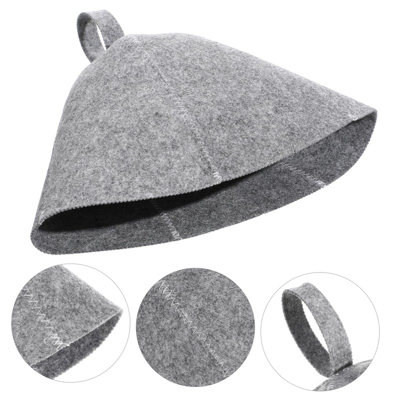 Operitacx 2pcs Felt Sauna Hat Set Wool Steam Cap Soft