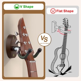 New bee Guitar Wall Mount Hanger, Guitar Hanger Wall Hook Holder Stand Bracket with Screws, Guitar Wall Hangers Fits All Size Ukulele Guitars Bass Mandolin Banjo, V-Shaped, Easy to Install