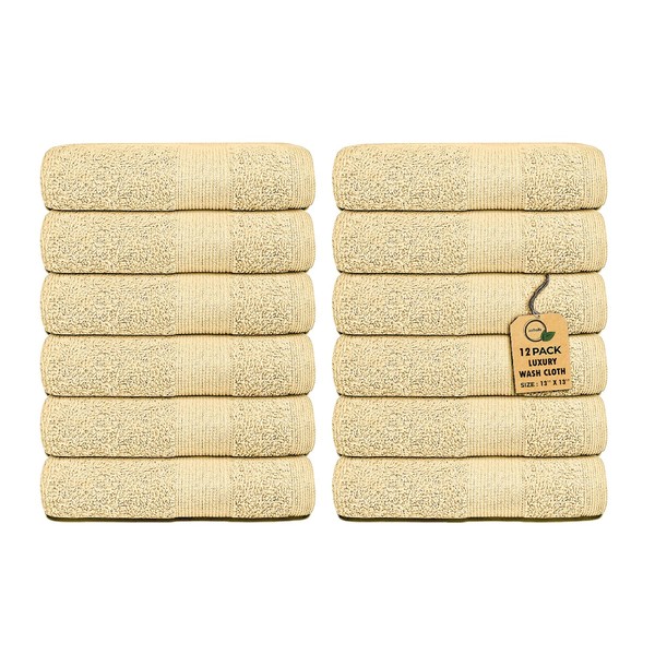 Premium Wash Cloths Pack of 12 (13" x 13" Inches)-