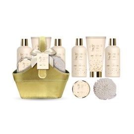 Coffret Cadeau pour Femme | Produits de Bain Vanille & Tilleul| Idée de Cadeau Original pour Femmes | Idéal Anniversaire Maman | Panier de Beauté, Soin et Bien-être |Glisten & Glow by Gloss!