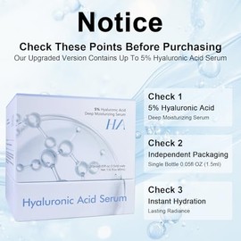 Suero De Ácido Hialurónico Al 5% Ultrahidratante Y Elástico - Wake Nature Perfection Ácido Hialurónico - Suero Antiedad Facial - Ampollas De Un Solo U