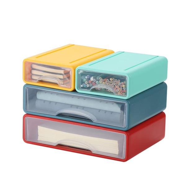 OSteed Desktop Drawers for Paper, Stackable Office Storage Drawers for