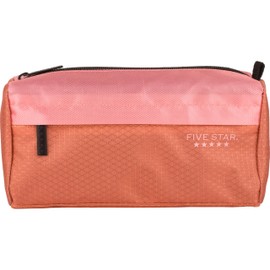 Five Star Pencil Pouch, Pen Case, 9-Pocket Zipper Pouch, Storage Organizer for School Supplies Earbuds Chargers Cables Makeup, Pink/Terracotta (500213F-ECM)