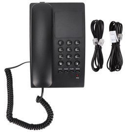 Home Corded Landline LED Indication Bell Mute Hands Free Speed Dial Wired Desktop Phone for Business Home Hotel