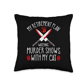 True Crime Retirement Plan Murder Show Junkie Murderino Throw Pillow