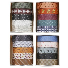 YUBBAEX 20 Rolls Basic Patterns Washi Tape Set Skinny Masking Creative Decorative Tapes, Designer's Selection (Collection 2-Enchantment)