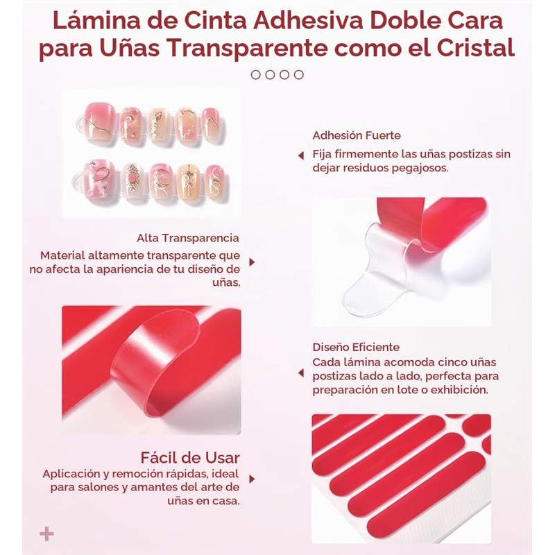 Caja organizadora de uñas transparente y 30 unidades de cinta