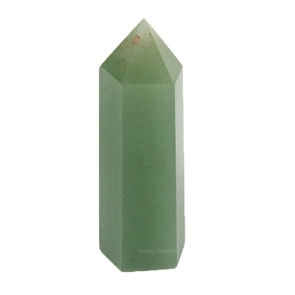 Natural Green Aventurine Healing Crystal Statue Tower, 7-9cm Hexagonal Pointed