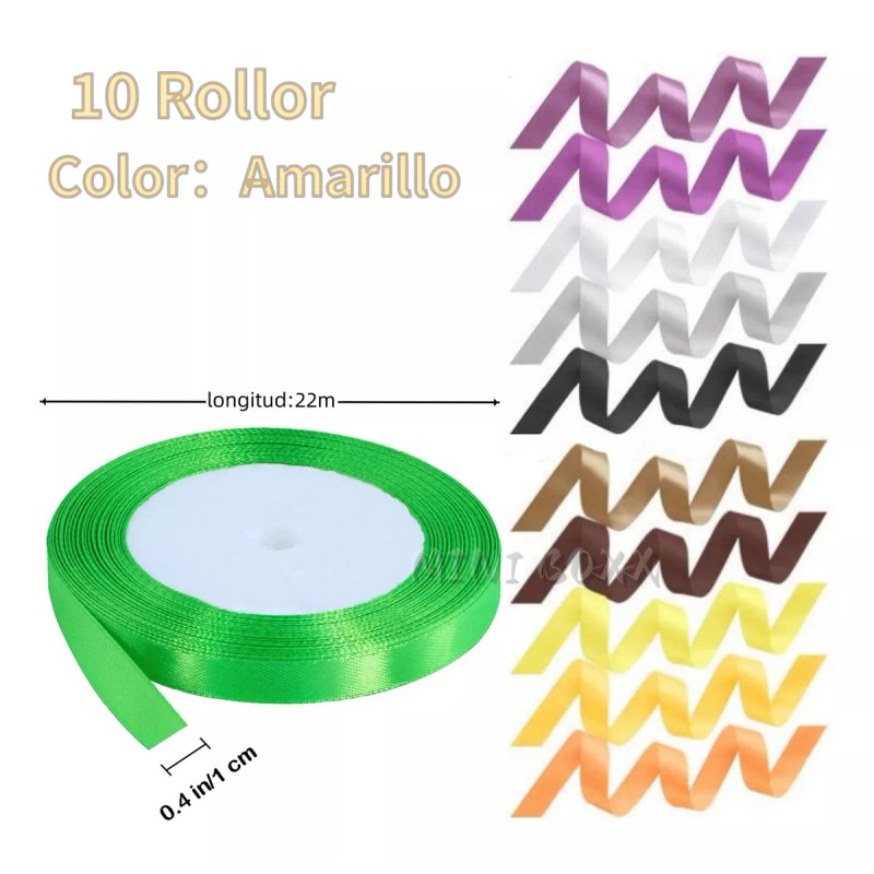 MINI BOXX Liston Satinado Set Cintas Decorativas Bodas, Regalos, Flora