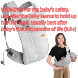 CUBY Upgrade Zipper Belt Ergonomic Baby Carrier Size Wraps Carrier 3D Air Mesh Adjustable Head Neck Support Newborn Toddler Carriers Front Backpack Easy-to-Use Up to Aged 3 Years 44LBS