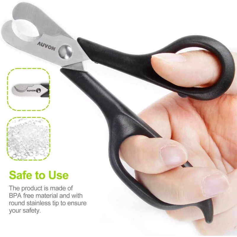 AUVON Scissors-Shaped Pill Cutter, Sharp Blade Pill Splitter for Accurately