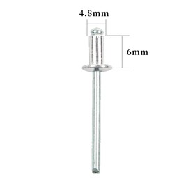 Blind Rivet Mechanical Connection 304 Stainless Steel Rivet Nut Dome Open End Rivet Aluminum Corrosion Resistant Pressure Resistant Fastener Rivet Fastener Kit 4.8mm x 6mm 30pcs