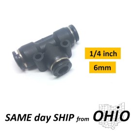 Unbranded 1x "T" Splice 1/4 inch Tube Pneumatic Parts Connector Air Line Fitting Adapter