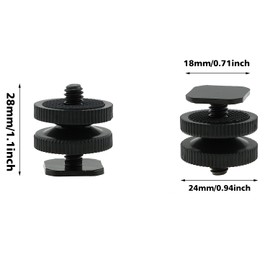 ZZHXSM 3PCS 1/4 Inch Double Screw Plastic Hot Shoe Socket Hot Shoe Mount Adapter for Microphone and Telescope Mounting