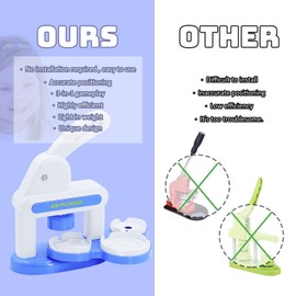 KEGOZ Button Maker Machine, 55mm & 35mm Badge Machine with 36 Pcs Button Parts, Stickers, Circle Cutter, Badge Making Kit for Kids, DIY Round/Heart Pin Badge Maker for School Projects & Party (Blue)