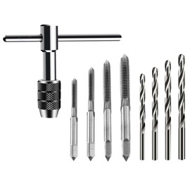 EsiFare Screw Twist Tap Set of 9 Tap Handle T Tap Handle M3 M4 M5 M6 Precision Tap Adjustable Drill Tap Removable Design Manual Tap Drilling Hole Bottom Hole DIY Tool