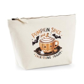 Hippowarehouse Pumpkin Spice and Everything Nice Printed Make up Cosmetic wash Bag 18x19x9cm