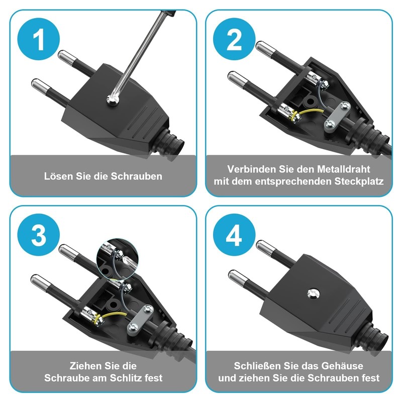 Pack of 4 Euro Plug Flat, Euro Plug Flat 250