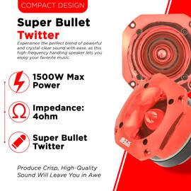 STXAudio STX-700TW 4.03-Inch Super Tweeter Speaker, 4 Ohm, 1500W Max Power, 105dB Sensitivity, Titanium Diaphragm, CCAW Voice Coil for Pro Car Audio