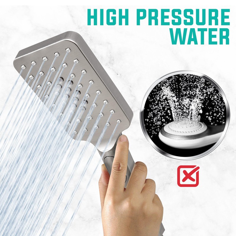 Metpure Handheld Shower Head with Easy Clicker for Multiple Sprays.
