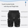 Topeter Youth Football Girdle with Hip and Thigh Pads, Protective