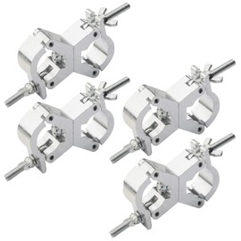 Mad Owl Stage Lighting Equipment & Accessories,Aluminum C‑clamp Scaffolding Heavy Duty Truss Clamps Adjustable 30-35mm/1.18-1.38 inches for Moving head beam lighting (4pack Silver color)