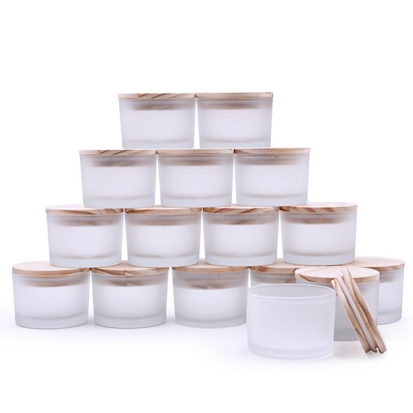 SHOWIN Thick Candle Jars for Making Candles 16 Pcs, 4