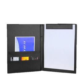 A4 Portfolio Leather Clipboard Folder Conference Folder Professional Presentation Book Folder Writing Signature Pad Paperwork Organiser with Multiple Bills Holder Pockets for Business Office