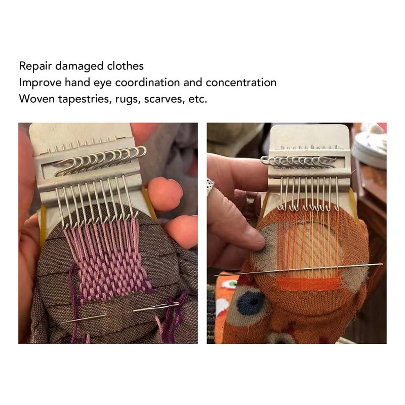 Fyearfly Darning Loom Machine, 14 Hooks Speedweve Darning Loom, Darning