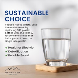 PRO OUTDOOR Water Pitcher Filter Replacement - Cleaner, Healthier Water with Advanced Filtration for Tastier, Odor-Free Tap Water - Reduce Chlorine, Copper, Mercury, Compatible with all Brands - 1 pc