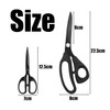 Pack of 2 Black Scissors, Stainless Steel Scissors, Sewing Tools,