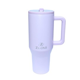 Zuchii Traveler, Modern 40 oz Tumbler with Handle & Flip Staraw, 100% Leak Resistant Water Bottle | Reusable Insulated Car Cup Stainless Steel & Water Bottle Travel Mug & Rubber Base (Pink, 40 oz)