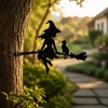 Iron Witch & Cat Garden Stake for Outdoor Decor –