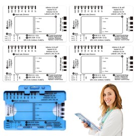 VARKAGE ECG 7 Step Ruler, ECG/ECG 7 Step Ruler Card for ECG/ECG Interpretation, Portable Pocket ECG Card Ruler, ECG Reference Guide with Protect Sheath, ECG/ECG Assessment Tool, Pack of 4